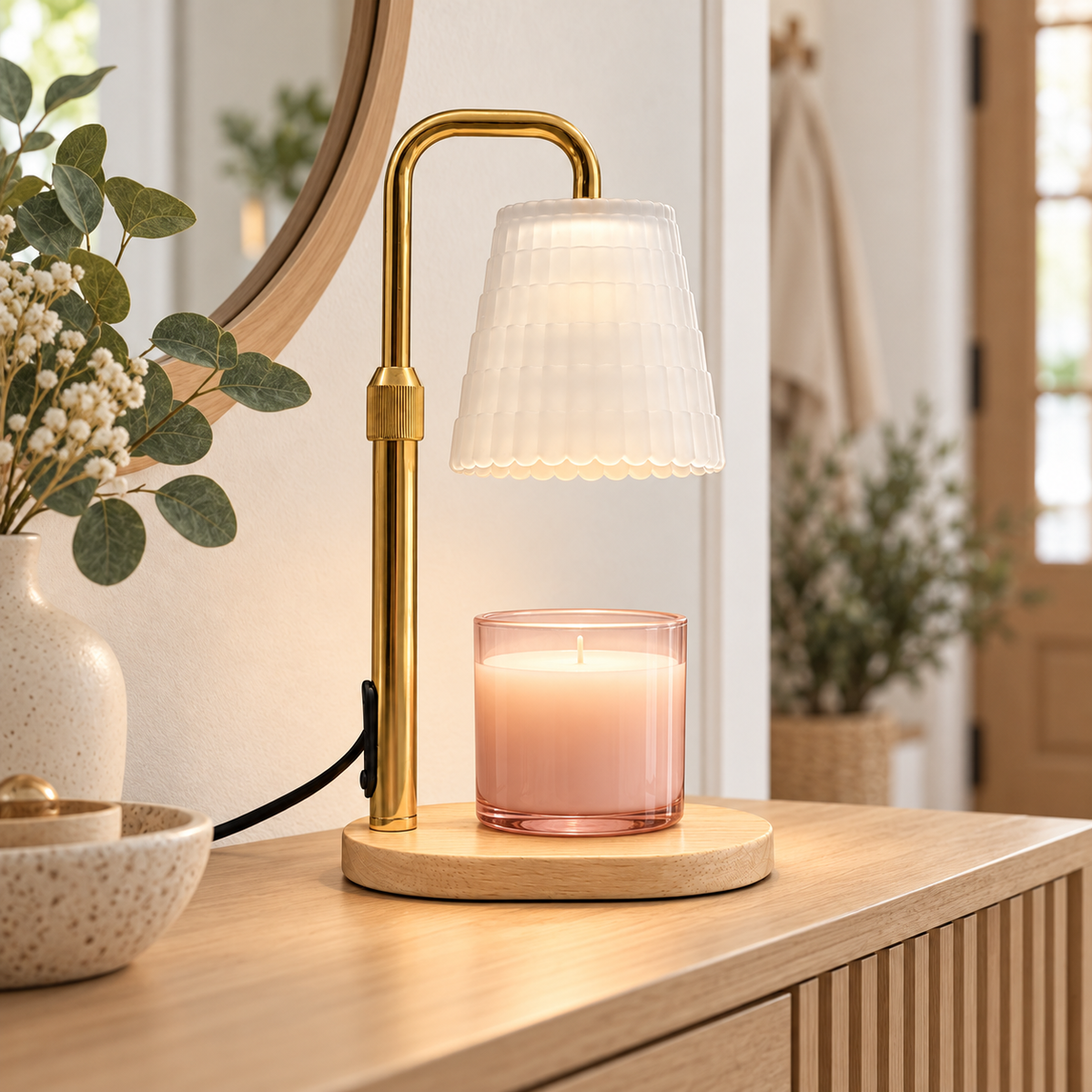 Oval • Wood • Fluted